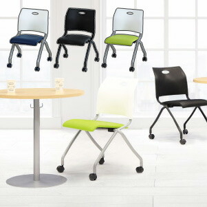 【※法人様限定販売】 ミーティングチェア 完成品 座面折りたたみ ネスティングチェア 会議用椅子 会議チェア スタック 椅子 軽量 会議室 休憩室(代引不可)【送料無料】の通販は