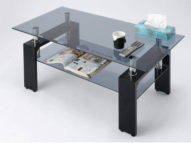 ガラスセンターテーブル クリアブラック センターテーブル 幅90×奥行き50cm ガラステーブル リビングテーブル 角型 ローテーブル 代引不可 送料無料 センターテーブル 高級 ガラステーブル ガラス