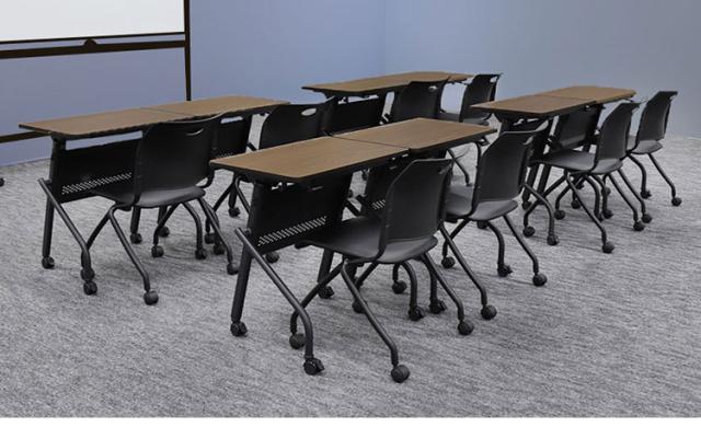 会議用テーブル 会議テーブル テーブル 平行スタッキングテーブル 棚なし 幅70cm 奥行50cm 高さ70cm 幕板付 平行スタッキング ソフトエッジ巻き ワークデスク フォールディングテーブル 作業台(代引不可)【送料無料】_2