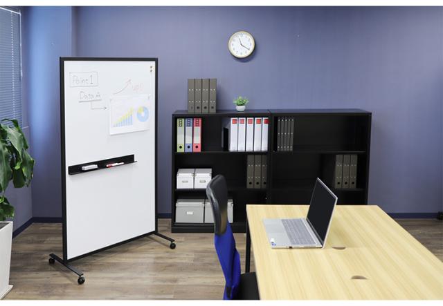 【※法人様限定販売】 パーテーション ホワイトボードタイプ 両面 キャスター付き 幅90cm 高さ160cm パーテーション 間仕切り マーカー(代引不可)【送料無料】_3