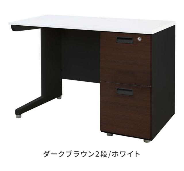 オフィスデスク 片袖机 本体ブラック 袖箱 木目 スリム 幅1000×奥行600mm ワークデスク パソコンデスク 事務机 作業机 シンプル LKD-106B-C オフィスワーク デスク(代引不可)【送料無料】_1