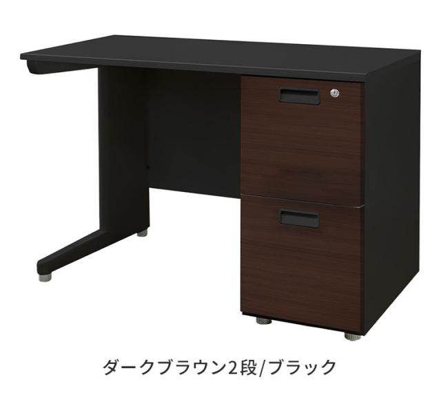 オフィスデスク 片袖机 本体ブラック 袖箱 木目 スリム 幅1000×奥行600mm ワークデスク パソコンデスク 事務机 作業机 シンプル LKD-106B-C オフィスワーク デスク(代引不可)【送料無料】_3