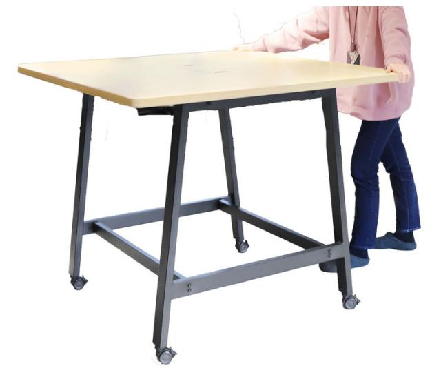 【※法人様限定販売】 ハイテーブル キャスター付 幅1200mm 幅120cm 会議 オフィス 会議用テーブル 会議テーブル ワークテーブル カウンターテーブル 作業テーブル 配線ボックス付 オフィス家具(代引不可)【送料無料】_5