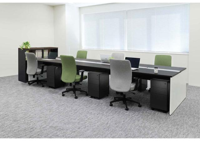 【※法人様限定販売】 ワークプロ フリーアドレスデスク 2人増連用 増連用 2人用 幅120×奥行140cm 配線ボックス付き オフィスデスク ワークデスク パソコンデスク 事務机 会社 WPF-1214Z(代引不可)【送料無料】_1