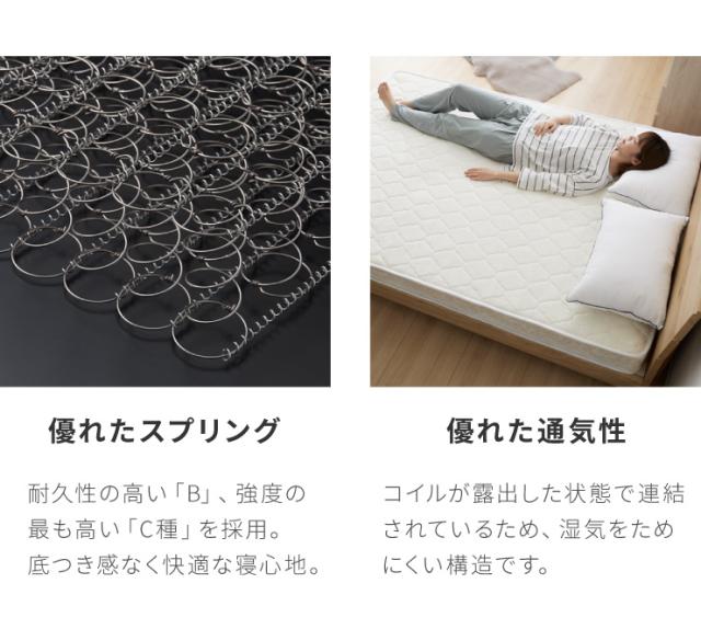 スチールベッド ボンネルコイルマットレスセット シングル マットレスセット パイプベッド マットレス 圧縮ロール仕様 ベッド【送料無料_13