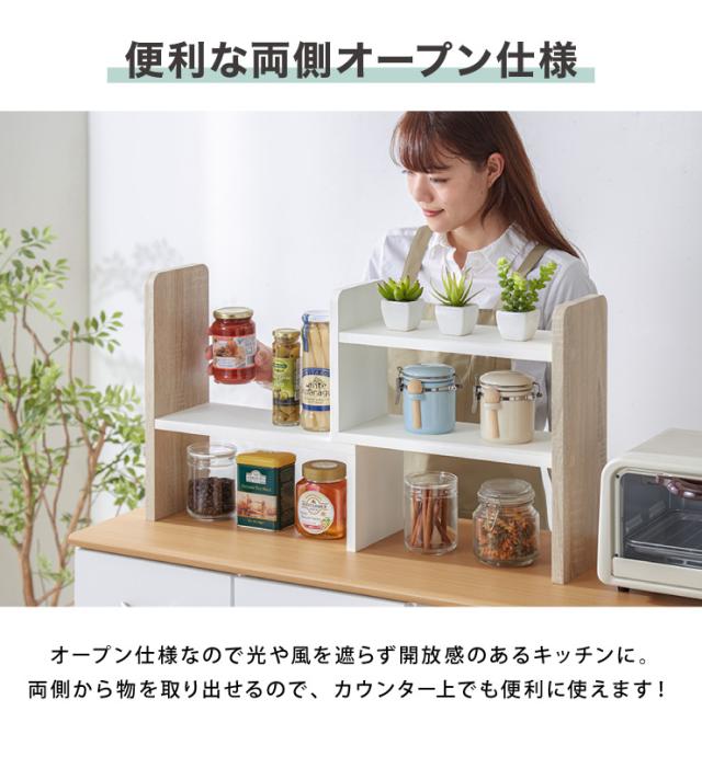 スパイスラック ヴィンテージ調 キッチン上収納 奥行き16cm 卓上 調味