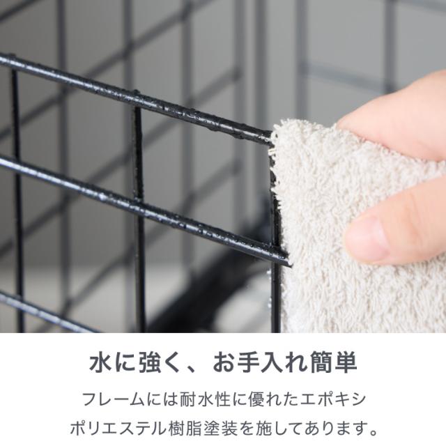 ランドリーバスケット 2段 木取っ手 角型 ランドリーワゴン 洗濯かご キャスター付き スリム スクエアタイプ ランドリーラック ランドリーボックス ワイヤーバスケット バスケット ランド_11