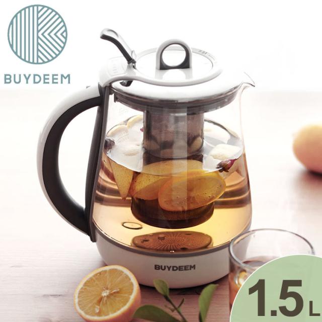 BUYDEEM 電気ポット 1.5L 薬膳マルチポット インナーポット付き ガラスポット 薬膳 離乳食 漢方茶 ハーブティー 煮出し 保温 ガラス 電気ケトル 薬膳茶ポット フルーツティー プレゼント おしゃれ(代引不可)【送料無料】