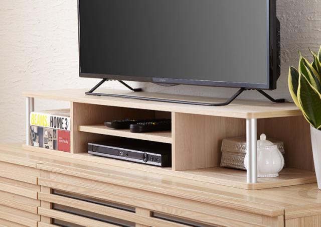 テレビ台 TV台 テレビボード ローボード 完成品 ちょい足しラック 高さ調整 高さ調節 幅110 ダブル おしゃれ 北欧 49型(代引不可)【送料無料】_2