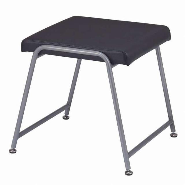 スツール オットマン 幅32cm ブラック×ブラック スタッキング キャスター付 日本製 スチール 1脚販売 リビング 在宅ワーク 作業〔代引不可〕