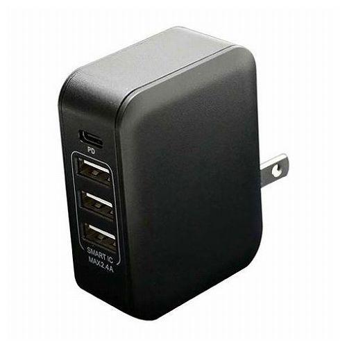 BAUT PD対応Type-C/3USBポートAC充電器30WK BAC1C3UPD30K(代引不可)