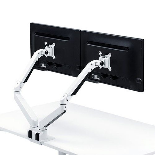 サンワサプライ 水平垂直多関節液晶モニターアーム(ブラック) CR-LA1301BKN2 CR-LA1302BKN2水平垂直多関節液晶モニターアーム（2面・ブラック