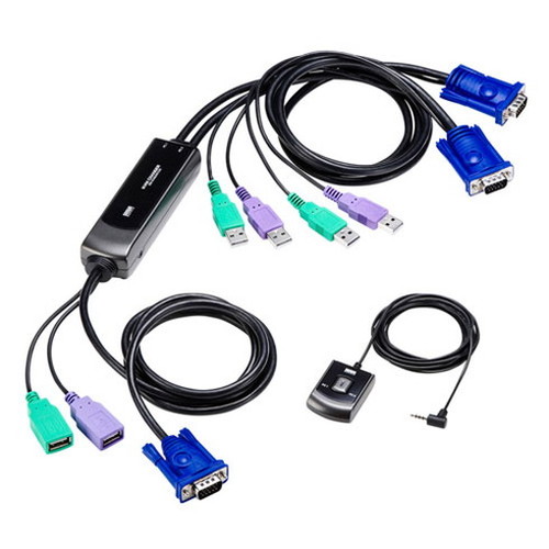 サンワサプライ 手元スイッチ付きパソコン自動切替器 2:1 SW-KVM2WVUN2(代引不可)【送料無料】_1