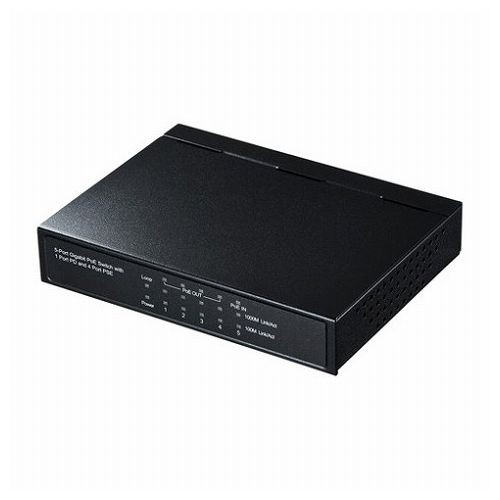 サンワサプライ ギガビットスイッチングハブ 5ポート、PoE受電給電両対応 LAN-GIH5PSEPD(代引不可)【送料無料】の通販は