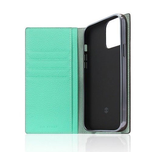 SLG Design Neon Full Grain Leather Diary Case for iPhone 13 Pro 手帳型ケース ティール SD22123i13PTL(代引不可)【送料無料】