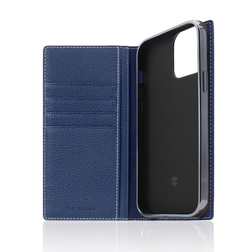 SLG Design Full Grain Leather Case for iPhone 13 Pro 手帳型ケース ネイビーブルー SD22128i13PNB(代引不可)【送料無料】