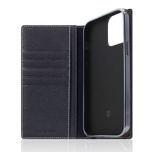 SLG Design Full Grain Leather Case for iPhone 14 ブラウンクリーム 手帳型 SD24308i14BC D8 Full Grain Leather Case for iPhone 11 Navy Blue l SLG DESIGN