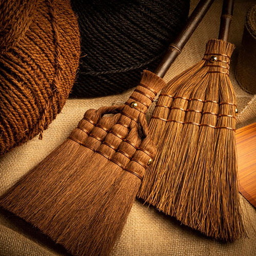 深海産業 BroomCraft 棕櫚鬼毛箒 シュロおにげほうき 9玉 長柄 SY-007(代引不可)【送料無料】_1