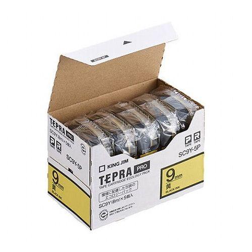 キングジム テプラPROテープエコパック 9mm 黄 5個入 SC9Y-5P(代引不可)【送料無料】の通販は
