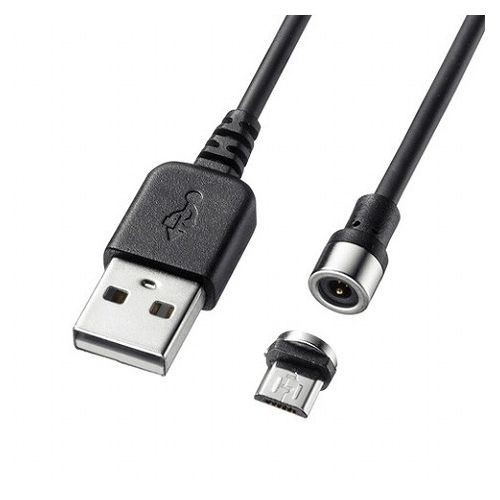 5個セット】 サンワサプライ Magnet脱着式microUSBケーブル1m KU