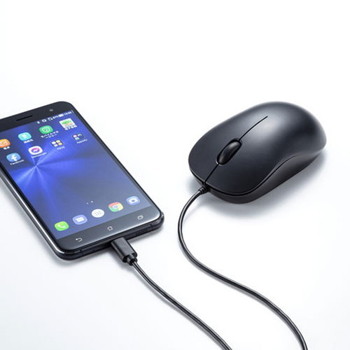 【5個セット】 サンワサプライ 有線Type-CブルーLEDマウス 静音タイプ MA-BLC194SBKX5(代引不可)【送料無料】_4