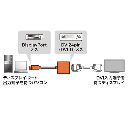 【5個セット】 サンワサプライ DisplayPort-DVI変換アダプタ AD-DPDV04X5(代引不可)【送料無料】_1