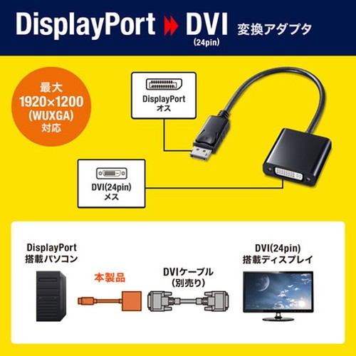 【5個セット】 サンワサプライ DisplayPort-DVI変換アダプタ AD-DPDV04X5(代引不可)【送料無料】_2