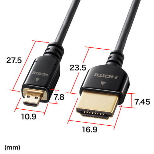 【5個セット】 サンワサプライ イーサネット対応ハイスピードHDMIマイクロケーブル KM-HD23-10KX5(代引不可)【送料無料】_3