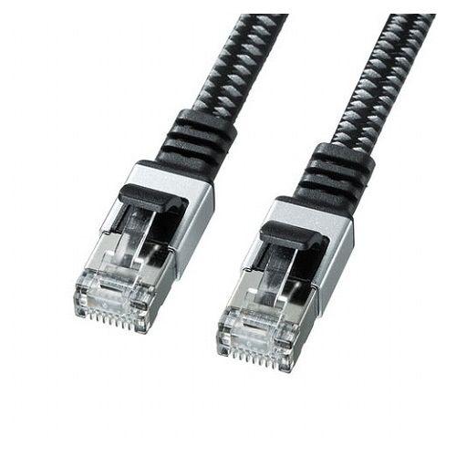 【5個セット】 サンワサプライ カテゴリ6AメッシュフラットLANケーブル KB-FL6AME-05BKX5(代引不可)【送料無料】
