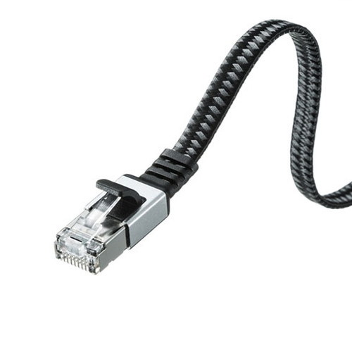 【5個セット】 サンワサプライ カテゴリ6AメッシュフラットLANケーブル KB-FL6AME-05BKX5(代引不可)【送料無料】_1
