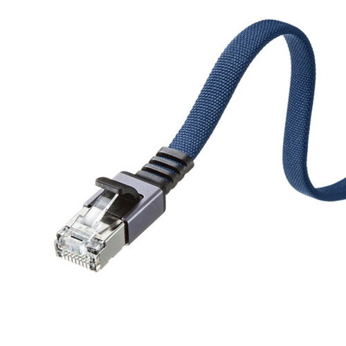 【5個セット】 サンワサプライ カテゴリ6AメッシュフラットLANケーブル KB-FL6AME-05BLX5(代引不可)【送料無料】_1