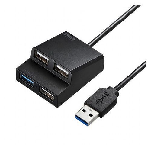 【5個セット】 サンワサプライ USB3.2Gen1+USB2.0コンボハブ USB-3H413BKNX5(代引不可)【送料無料】