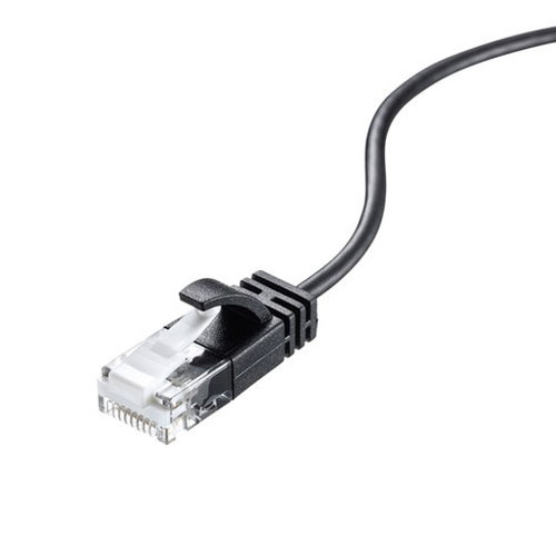 【5個セット】 サンワサプライ カテゴリ6A極細LANケーブル ブラック KB-SL6A-05BKX5(代引不可)【送料無料】_1
