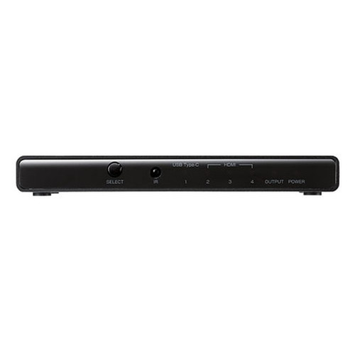 エレコム HDMI切替器 4K60Hz対応 4ポート 3入力 HDMI 1入力 USB Type-C 1出力 HDMI 専用リモコン付 専用ACアダプター付き ブラック DH-SW4KC41BK 家電 映像関連 分配器 延長 分配器 延長 AVケーブル(代引不可)【送料無料】_1