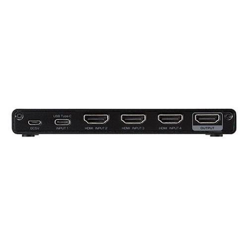 エレコム HDMI切替器 4K60Hz対応 4ポート 3入力 HDMI 1入力 USB Type-C 1出力 HDMI 専用リモコン付 専用ACアダプター付き ブラック DH-SW4KC41BK 家電 映像関連 分配器 延長 分配器 延長 AVケーブル(代引不可)【送料無料】_2