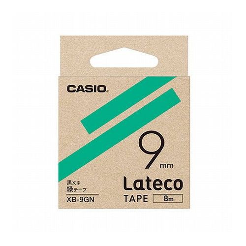 カシオ計算機 Lateco 詰め替え用テープ 9mm 緑テープ 黒文字 XB-9GN(代