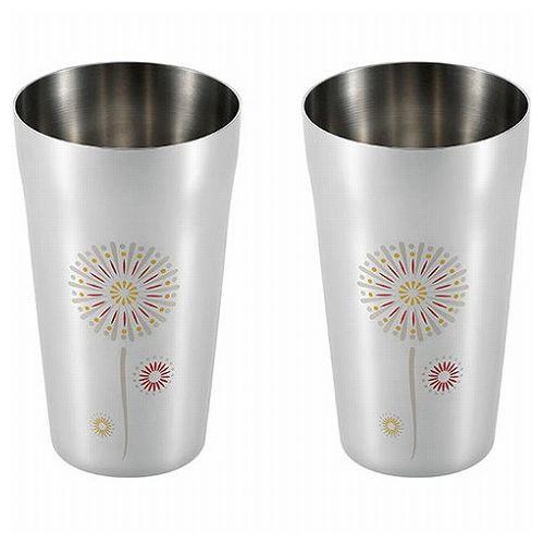 よこやま 燕熟の技 感温ステンレスタンブラー420ml 2P 花火 EJK-800(代引不可)【送料無料】