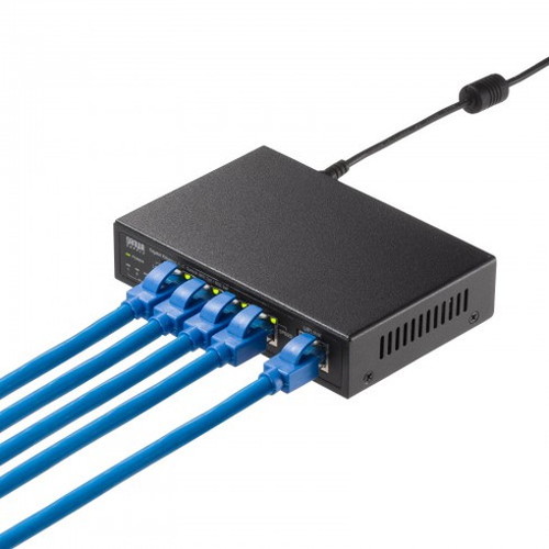 サンワサプライ ギガビット対応PoEスイッチングハブ(5ポート) LAN-GIGAPOE52(代引不可)【送料無料】_1
