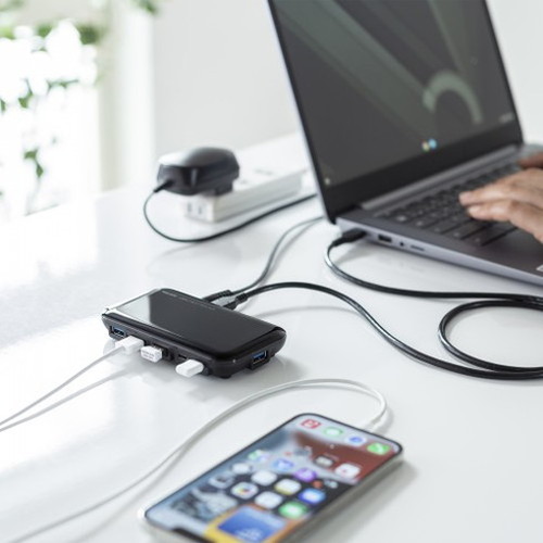 サンワサプライ USB3.2Gen2対応 Type-C 7ポートハブ USB-3TCH38BK(代引不可)【送料無料】_2