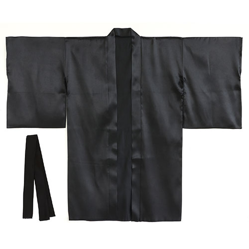 【5個セット】 ARTEC ソフトサテンロングハッピ袖付 黒L(ハチマキ付) ATC14560X5(代引不可)【送料無料】の通販は