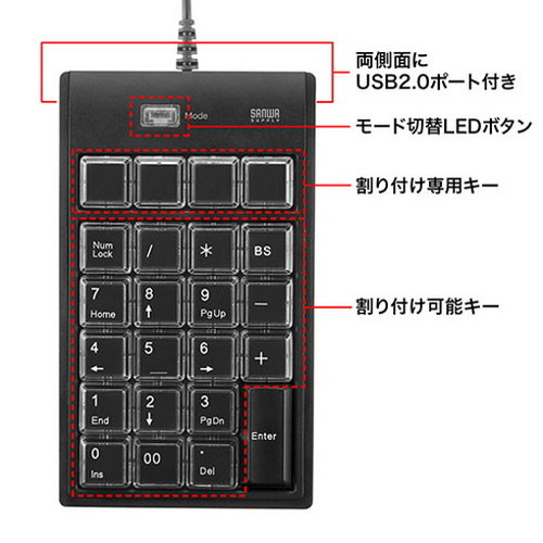 サンワサプライ プログラマブルテンキー NT-19UH2BKN2(代引不可)【送料無料】_2