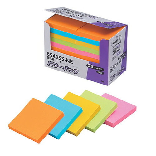 3M Post-it ポストイット 強粘着ノート パワーパック 5色込 3M-6542SS-NE(代引不可)【送料無料】の通販は 5,390円
