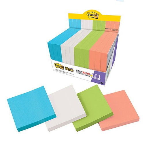 3M Post-it ポストイット 強粘着ノート マルチカラー4 増量パック 3M-6541SS-MC-4(代引不可) 付箋紙
