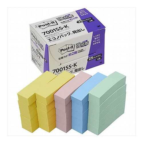 まとめ得 3M Post-it ポストイット エコノパック 強粘着ノート パステル 4色混色