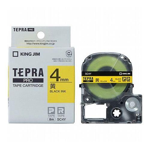 まとめ）キングジム テプラPROテープ屋外に強い黄／黒文字 24mm SC24YV