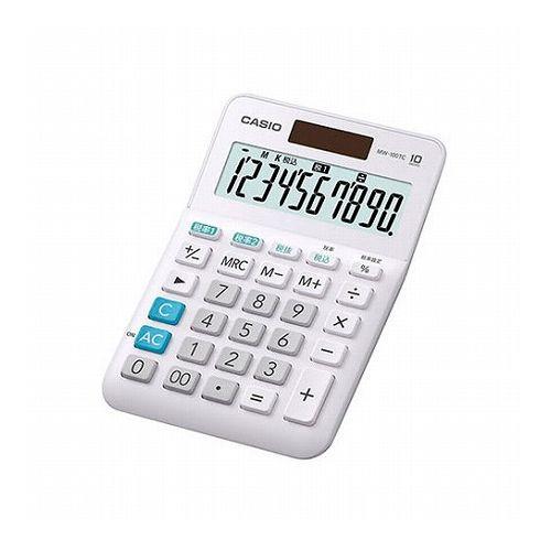 【5個セット】 カシオ計算機 W税率電卓 ミニジャストタイプ 10桁 ホワイト MW-100TC-WE-NX5(代引不可)【送料無料】の通販は 6,270円