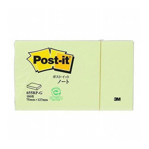 【10個セット】 3M Post-it ポストイット 再生紙 ノート グリーン 3M-655RP-GX10(代引不可)【送料無料】