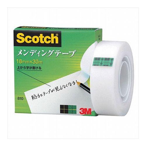 【10個セット】 3M Scotch スコッチ メンディングテープ 18mm 紙箱入 3M-810-1-18X10(代引不可)【送料無料】の通販は 5,105円