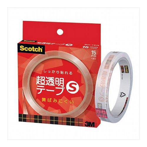 3M Scotch スコッチ 超透明テープS 紙箱入 15mm幅 3M-BH-15NX10(代引不可)