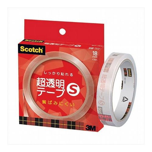 3M Scotch スコッチ 超透明テープS 紙箱入 18mm幅 3M-BH-18NX10(代引不可)